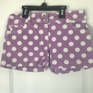 Mini Boden Purple Polka Dot Heart Pocket Shorts